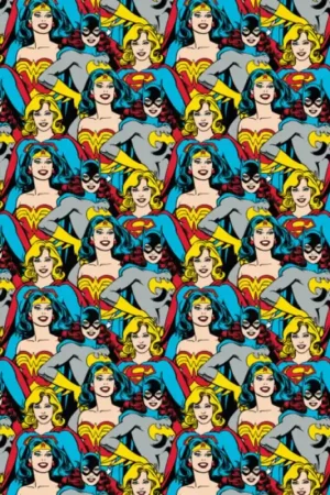 Tessuto in cotone - Comic Heroines Stacked Bestseller