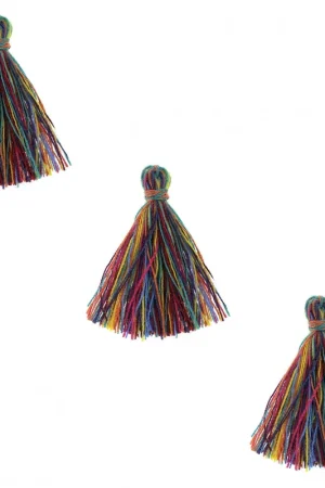 Pompons imitation coton 26-30 mm Multicolore Rose x10 Solo Oggi