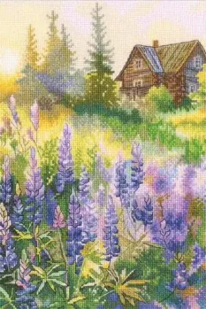 kit ricamo a punto croce - Serata lillà - RTO Consegna Rapida