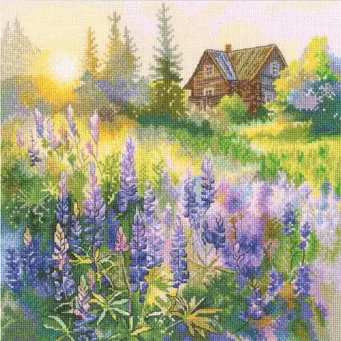 kit ricamo a punto croce - Serata lillà - RTO Consegna Rapida