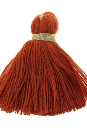 Gros pompons imitation coton 40 mm Orange / Doré x5 Scelto Dai Clienti