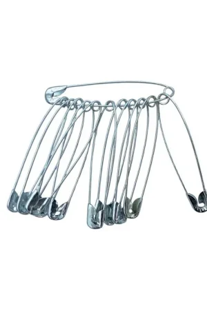 Spedizione Gratuita 10 Pz Spilla Da Balia Metallo Mis 4 Lunga Cm 5,5