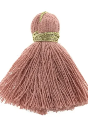 Di Tendenza Gros pompons imitation coton 40 mm Rose antique / Doré x5