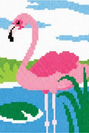 Affare kit ricamo a punto croce - Fenicottero - Marie Coeur