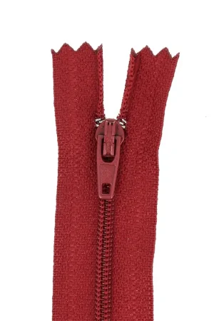Professionale Fermeture à glissière fine pour robe/jupe/pantalon non-séparable 30 cm Rouge x1