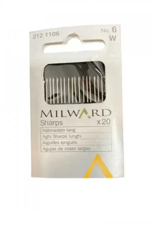 20 Aghi Cucire A Mano Lunghi Sharps Milward N° 6 W Prezzo Ridotto