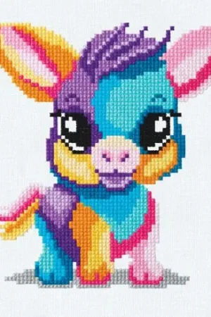 Occasione kit ricamo a punto croce - Asino multicolore - Princesse