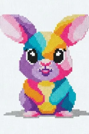 kit ricamo a punto croce - Coniglio multicolore - Princesse Soddisfatti O Rimborsati