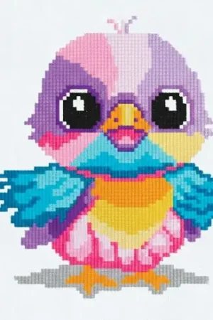 kit ricamo a punto croce - Uccello multicolore - Princesse Reso Gratuito