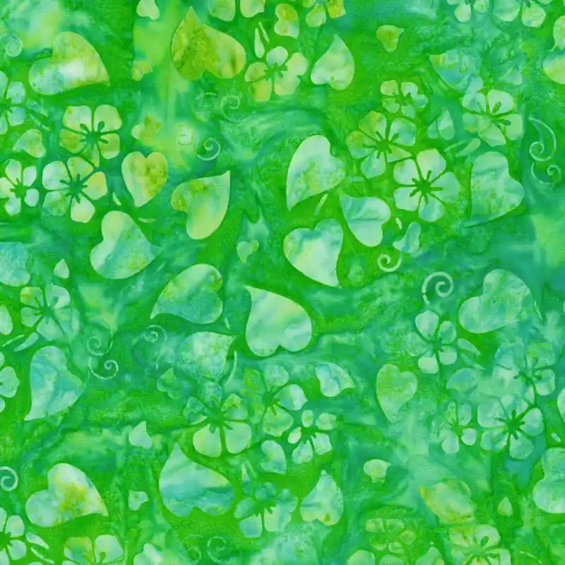 Artisan Batiks: Floral Fantasy Collection, Tessuto Leaf - Robert Kaufman Quantità Limitata