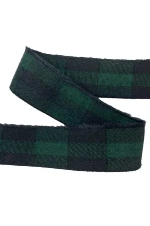 50 Cm Passamaneria Elastico Cinta Scozzese Verde Blu Effetto Mano Lana Mohair Alto 4 Cm Offerta Limitata