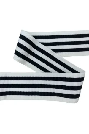 50 Cm Passamaneria Elastico Riga Double Face Nero Bianco Gallone Molla Nastro Alto 5 Cm Affare