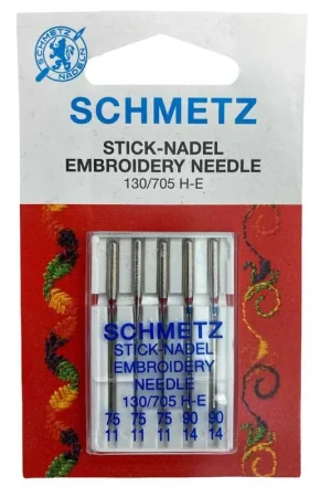 5 Aghi Schmetz Sick-Nadel Embrodery Needle 130 H-E 75/11 90/14 Professionale