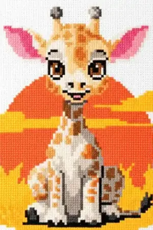 Super Prezzo kit ricamo a punto croce - Cuscino da ricamare giraffa - Marie Coeur