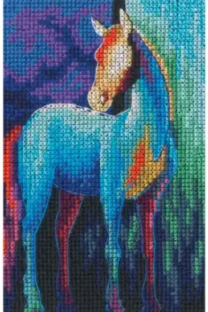 kit ricamo a punto croce - Colori del cavallo 2 - RTO Offerta Lampo