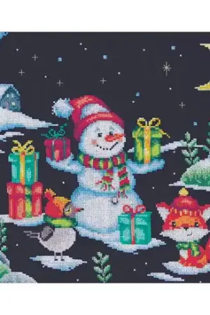 kit ricamo a punto croce - Piaceri della neve - Vervaco Spedizione Espresso