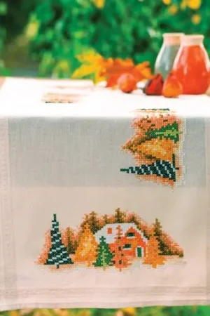 Kit runner da ricamare - Villaggio di inverno - Vervaco Ordina Subito