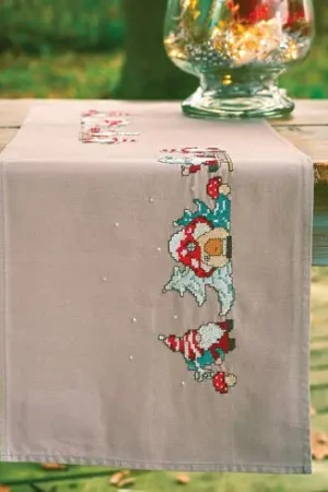 Kit runner da ricamare - gnomi - Vervaco Prezzo Basso