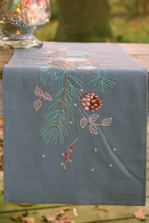 Prezzo Scontato Kit runner da ricamare - Natale rosa - Vervaco