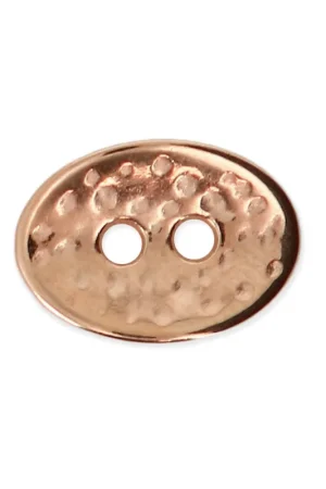 Professionale Bouton ovale martelé 14x10 mm doré rose x1