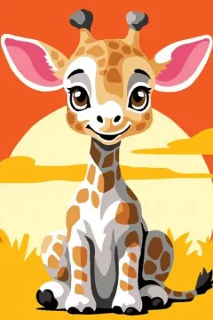 Direttamente Dal Produttore Kit di tela per bambini - Cuscino da ricamare giraffa - Margot de Paris