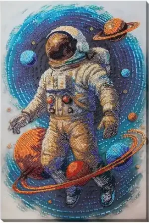 Kit di ricamo con perline - Viaggiatore spaziale - Abris Art Professionale
