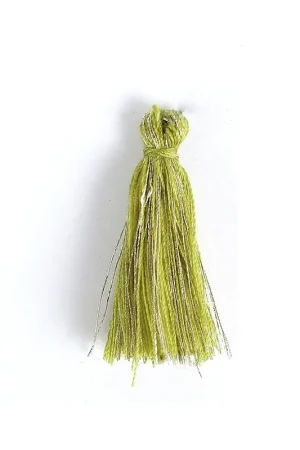 Occasione Pompon coton 32 mm Vert Olive / Doré x1