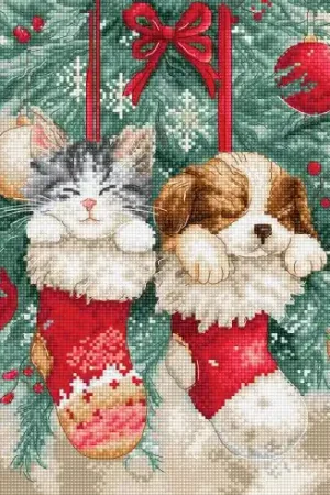 kit ricamo a punto croce - Siesta di Natale - Letistitch Pagamento Sicuro