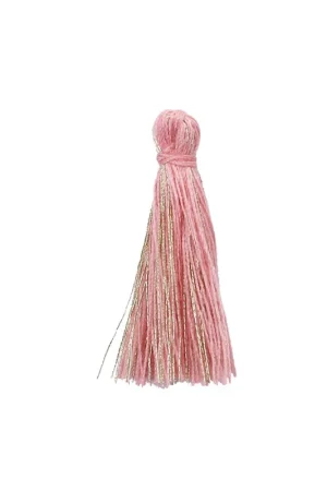 Pompon coton 32 mm Rose / Doré x1 Prezzo Di Fabbrica