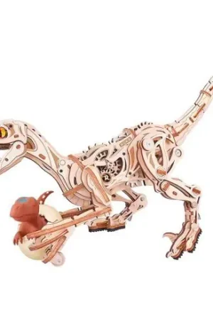 Puzzle meccanico in legno 3D - velociraptor - ROKR Spedizione Espresso