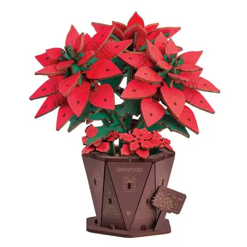 Puzzle in legno 3D - Poinsezia - ROWOOD Di Tendenza