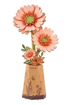 Puzzle in legno 3D - Margherite arancioni - ROWOOD Occasione