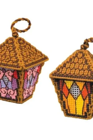 Kit di ornamenti da ricamare - Lanterne vintage - Riolis A Buon Prezzo