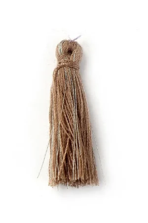 Pompon coton 32 mm Marron / Doré x1 Occasione Imperdibile