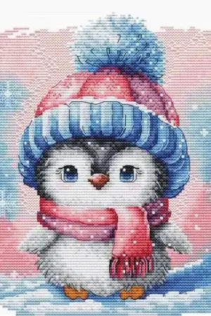 kit ricamo a punto croce - Pinguino di Natale - Ava Compra Adesso