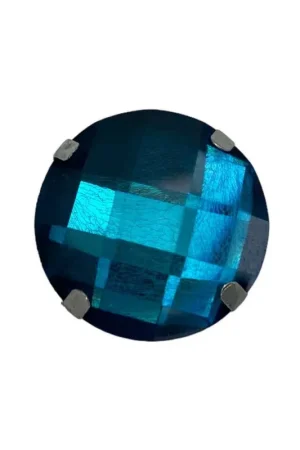 Professionale Pietra Strass Sfaccettata Resina Cucibile Castone Alluminio Tondo 18 Mm