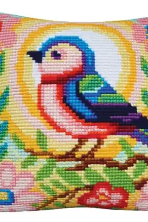 Kit cuscino fori grossi - Uccello sul ramo - Collection d'Art Occasione