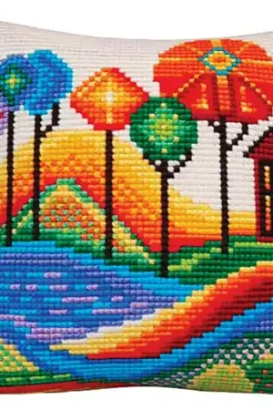 Prezzo Scontato Kit cuscino fori grossi - Lago blu - Collection d'Art