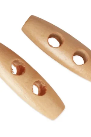 Boutons en bois style duffle-coat 40x10 mm Light Orange x2 Miglior Prezzo