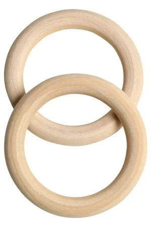 Spedizione Espresso Anneau en bois 68 mm pour hochet avec amigurumi au crochet x2