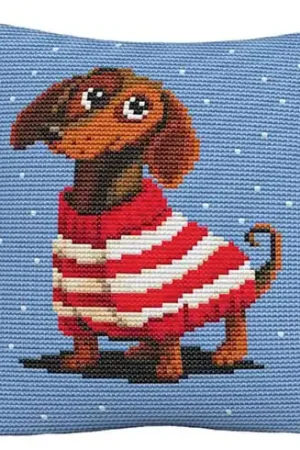 Kit cuscino fori grossi - Bassotto striato - Collection d'Art Nuova Collezione