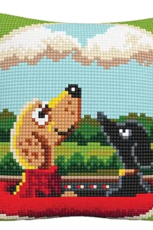 Novità Kit cuscino fori grossi - Viaggio con i cani - Collection d'Art