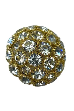 Bottone Gioiello Mezza Perla Tondo Strass Metallo Oro Misura 2 Cm Scelto Dai Clienti