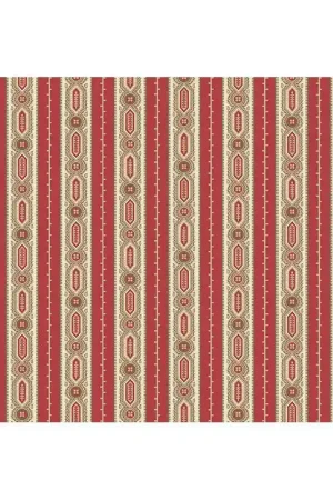 Cocoa Pink Moss Clemantis, Tessuto Rosso con disegni astratti - Edyta Sitar Nuovo Arrivo