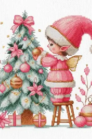 kit ricamo a punto croce - Gioia natalizia - Luca-S Offerta