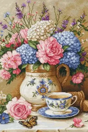 kit ricamo a punto croce - Nostalgia floreale - Luca-S Promo Stagionale