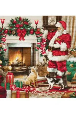 kit ricamo a punto croce - Casa di Babbo Natale - Luca-S Economico