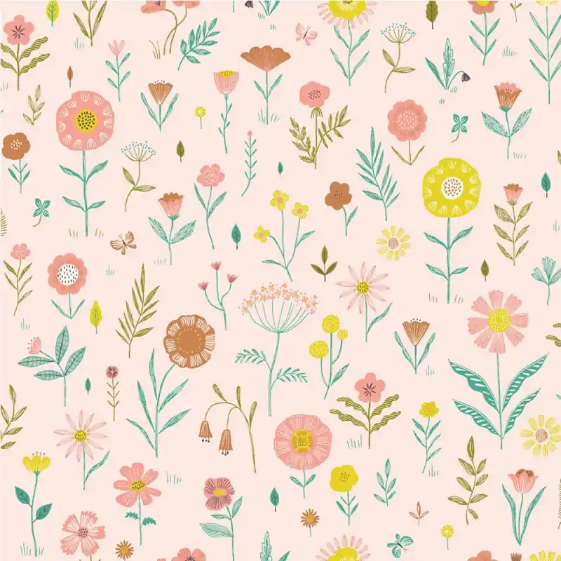 Più Venduto Tessuto Popeline Katia - Botanist Flowers