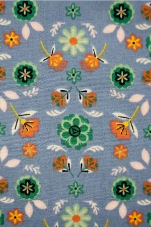 Tessuto Popeline Katia - Halloween Flowers Prezzo Ridotto