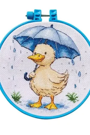 Kit per ricamo a punto croce con tamburo - La marcia dell'anatroccolo - Abris Art Offerta Del Giorno